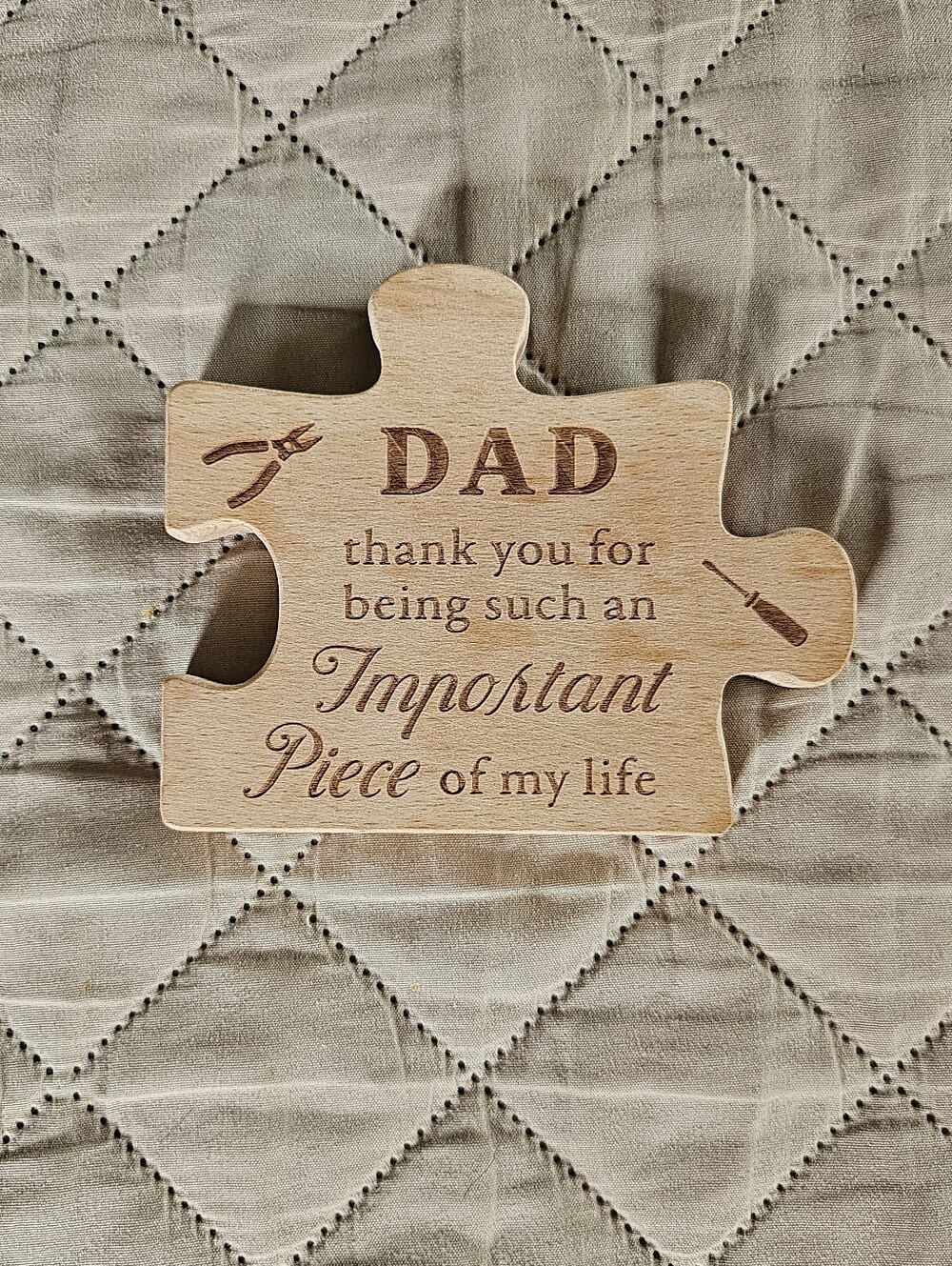Gift for dad, puzzle piece keepsake